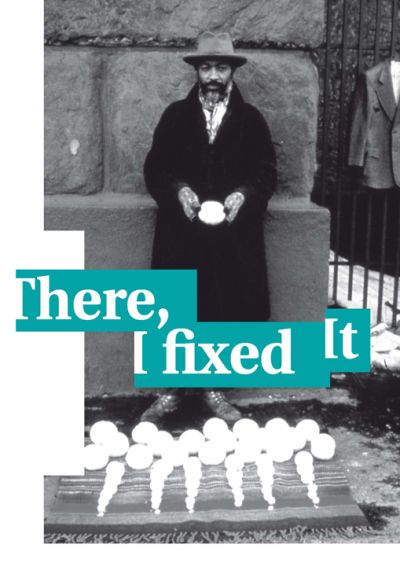 David Hammons, performing 'Bliz-aard Ball Sale’ (1983), Cooper Square, New York City, Courtesy Tilton Gallery, New York photo: Dawoud Bey (design invite: Thonik, Amsterdam)