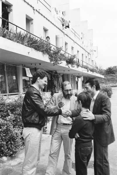 Álvaro Siza en Adri Duivesteijn in Porto, 25 april 1984 foto: Jaap Huurman