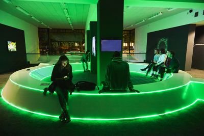 Lawrence Lek, 'Nøtel (The Hague)', exhibition view at Stroom Den Haag, 2018 foto: Tarona Leonora, courtesy Stroom Den Haag